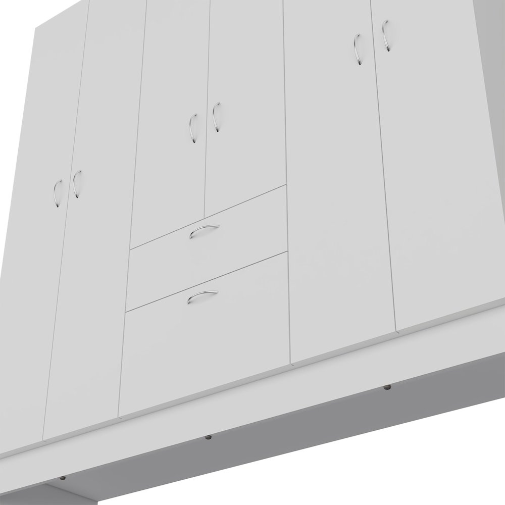 Olin 4-Door Wardrobe with Shelves and Drawer, Multistorage.. Picture 8