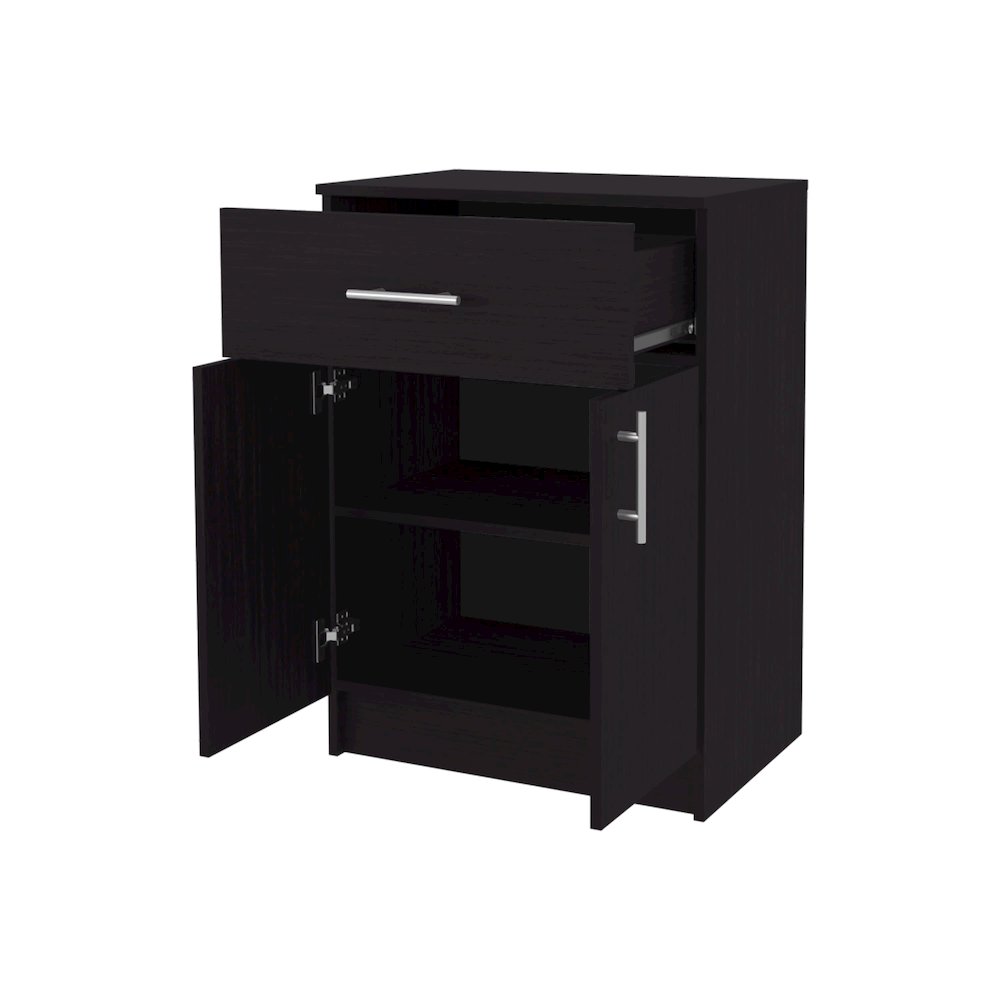 Cope kitchen Pantry in melamine with 2 doors and 1 drawer, Wengue. Picture 6