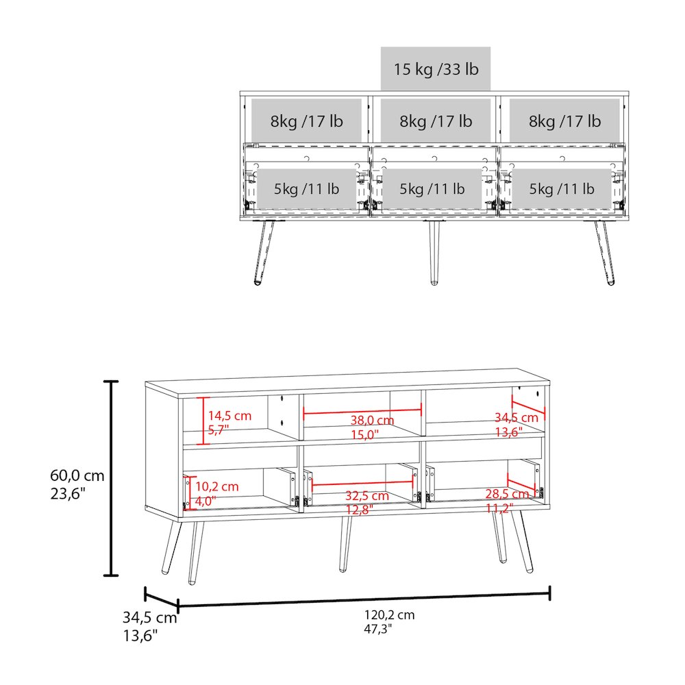 Picacho TV Stand with Multistorage, 3 Drawers and 3 Shelves. Picture 2