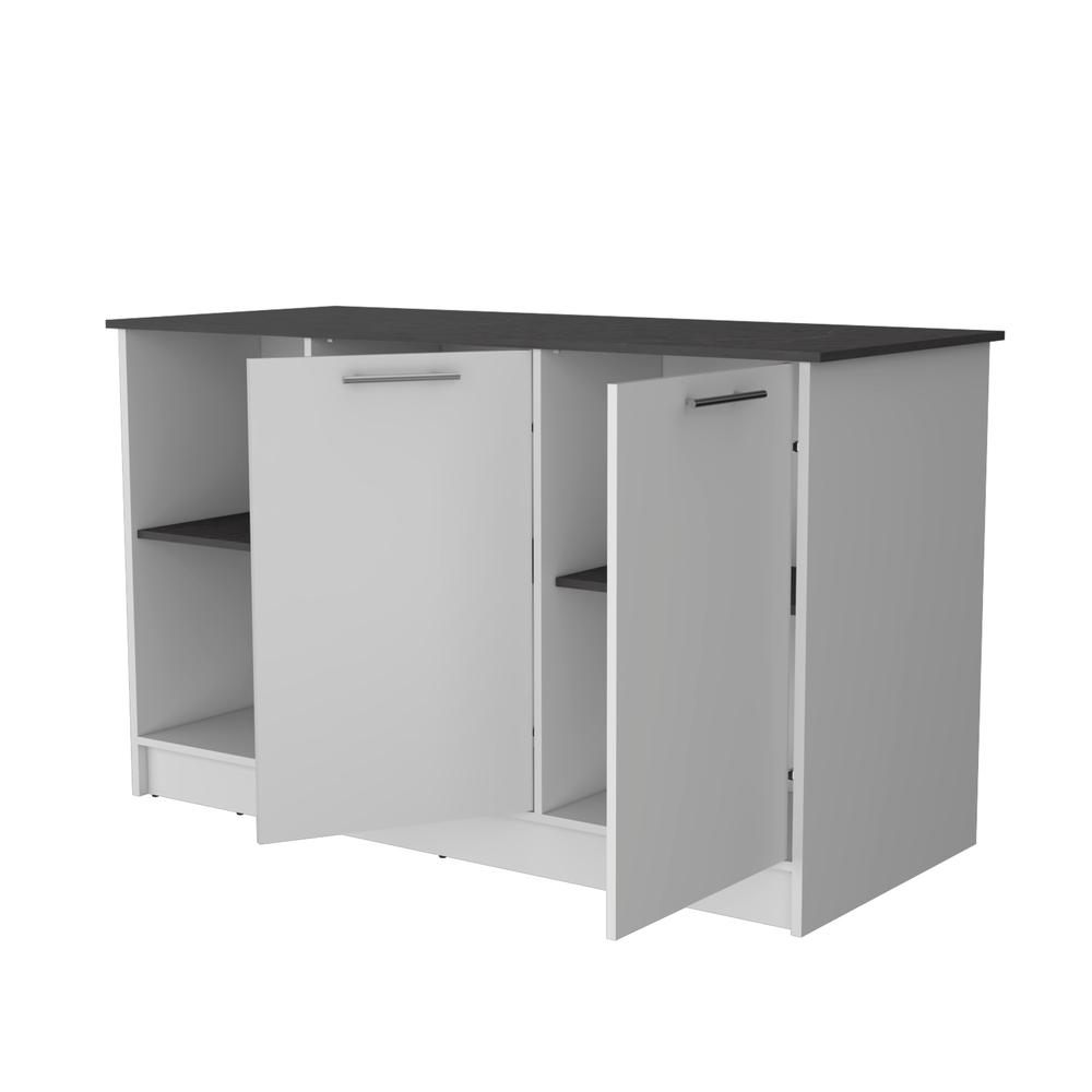 Mercury Kitchen Island with spacious Countertop, Double Door Cabinets. Picture 5