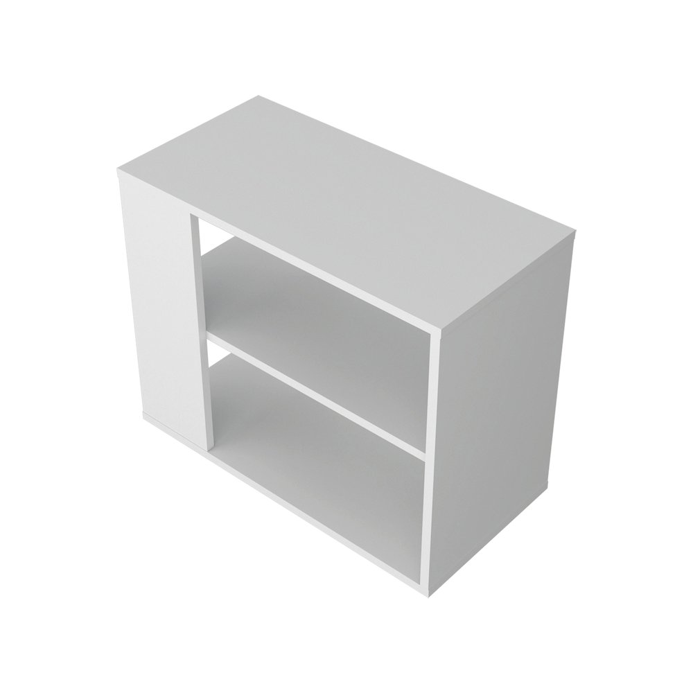 Rio Verde Side Table in Melamine with Open Storage, White. Picture 7