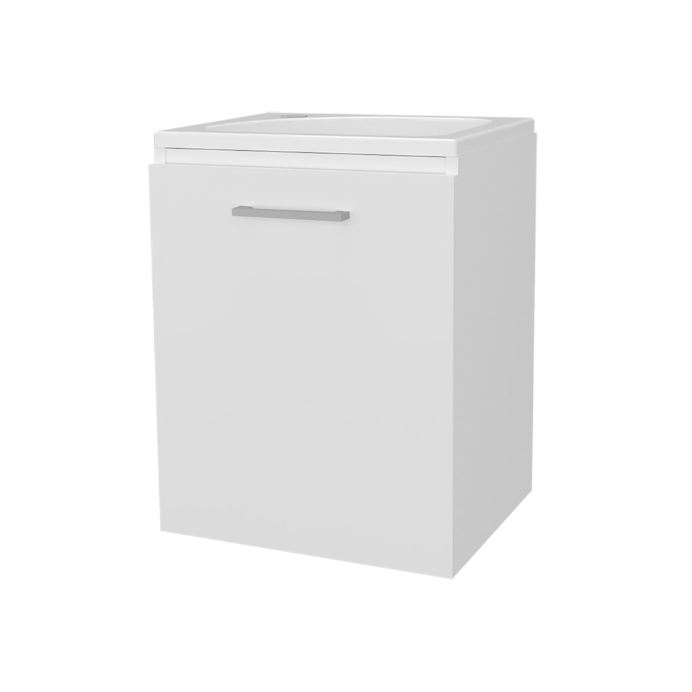 Haigleer Creek Bathroom Vanity with Integrated Sink and Faucet, White. Picture 1