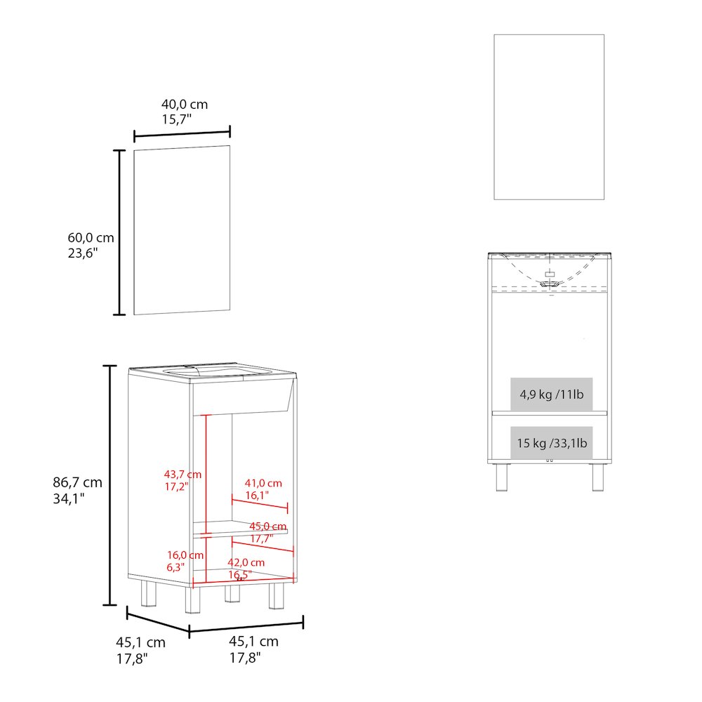 Saratoga Bathroom Cabinet with  2 Doors, White. Picture 2