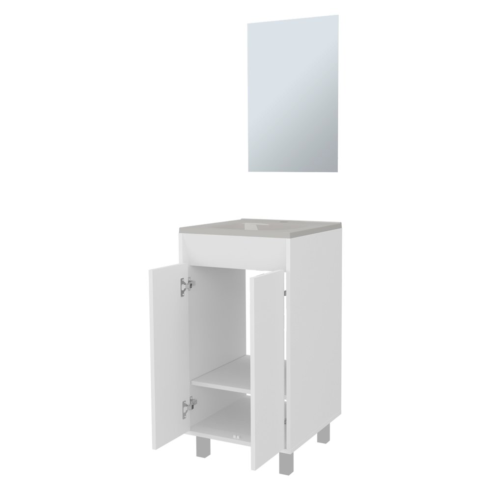 Saratoga Bathroom Cabinet with  2 Doors, White. Picture 6