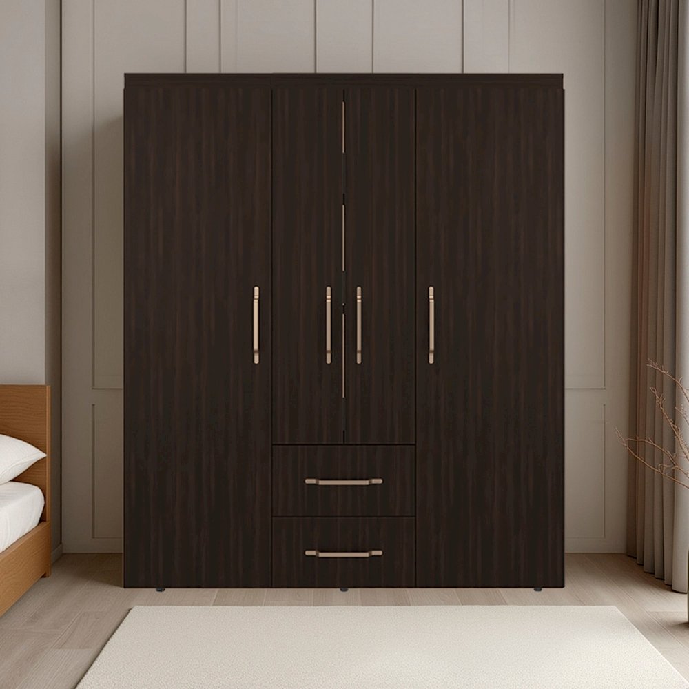Extremoduro 4-Door Wardrobe with Drawers and Shelves for Storage, Modern Design. Picture 2