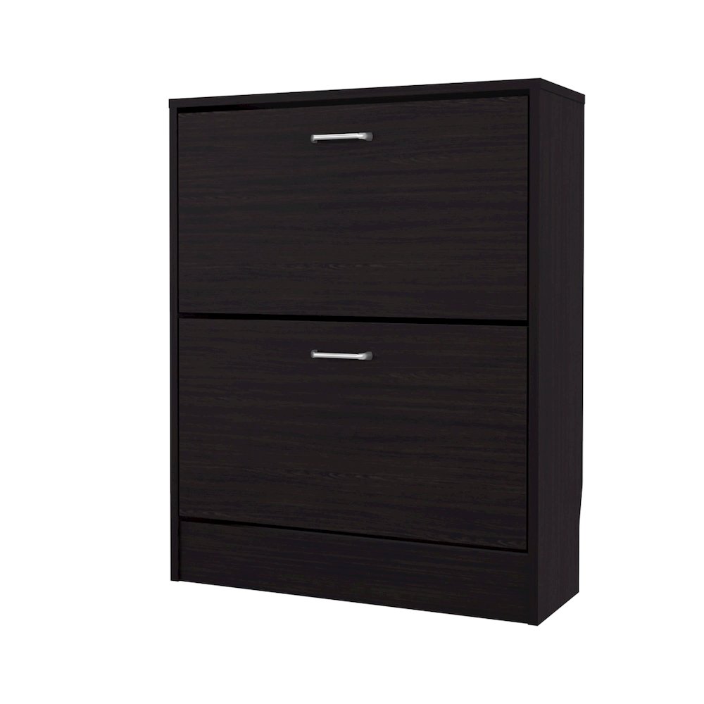 Ozzy Shoe Cabinet, 2 Tilt-Out Doors, Slim Design, Internal Supports, Wenge. Picture 1