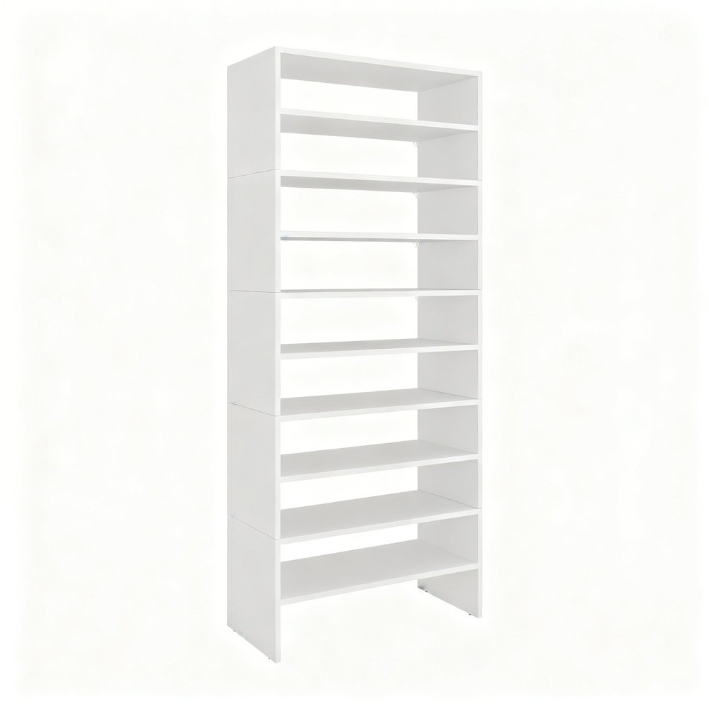 Berlin Shoe Rack with Open Shelves,  Ideal for Modern Home Spaces, White. Picture 1