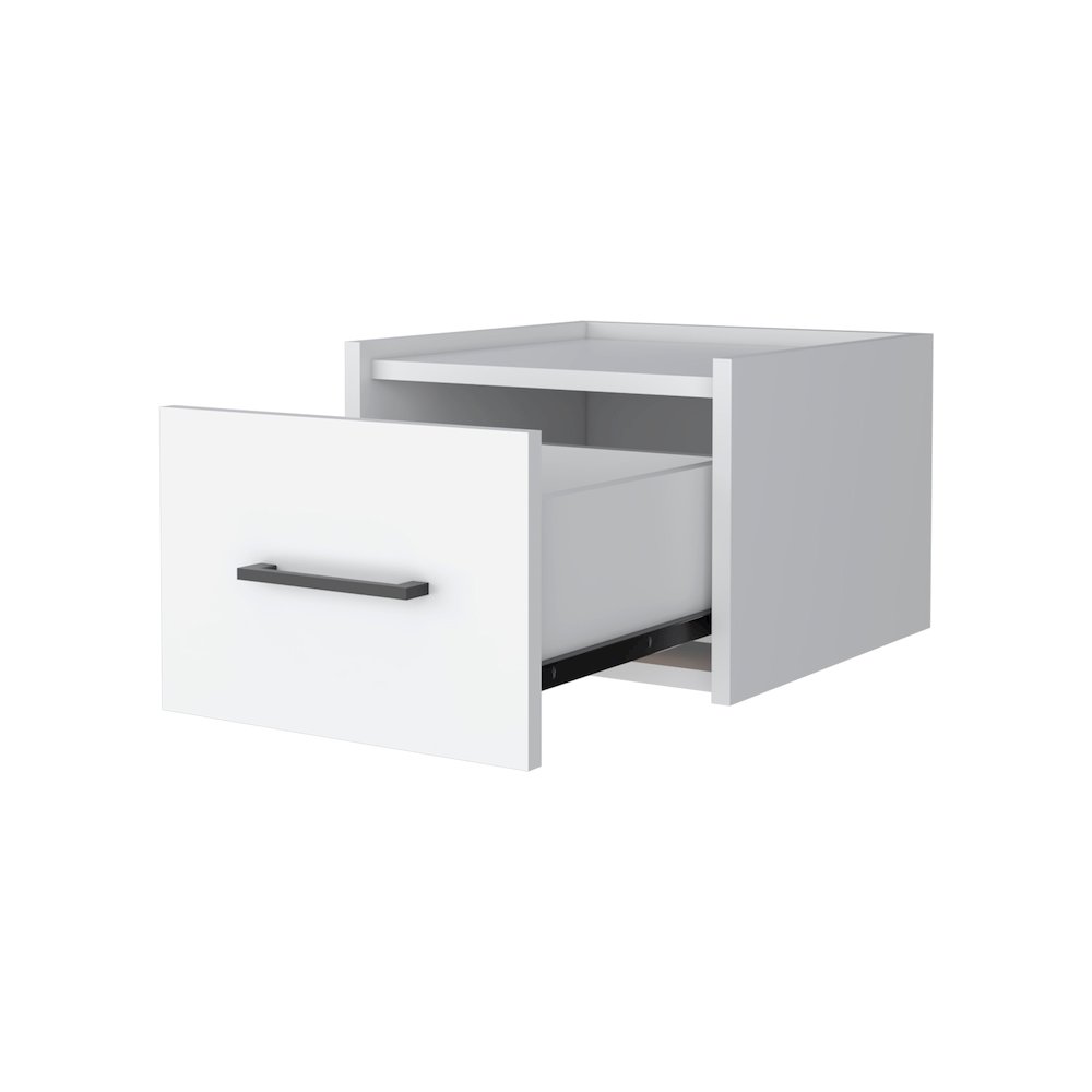 Wall-Mounted Nightstand, Sleek Single-Drawer Design with Spacious Top Shelf. Picture 2