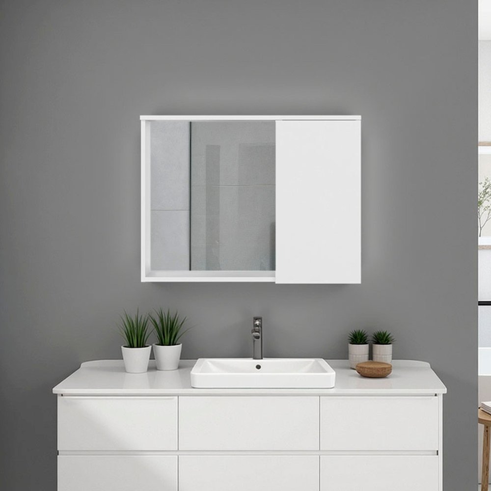 Milan Wall Medicine Cabinet, White. Picture 2