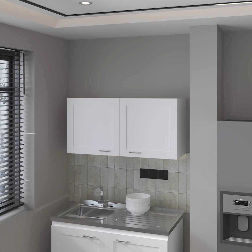 Nakya Kitchen Wall Cabinet with 2 Doors, White. Picture 4