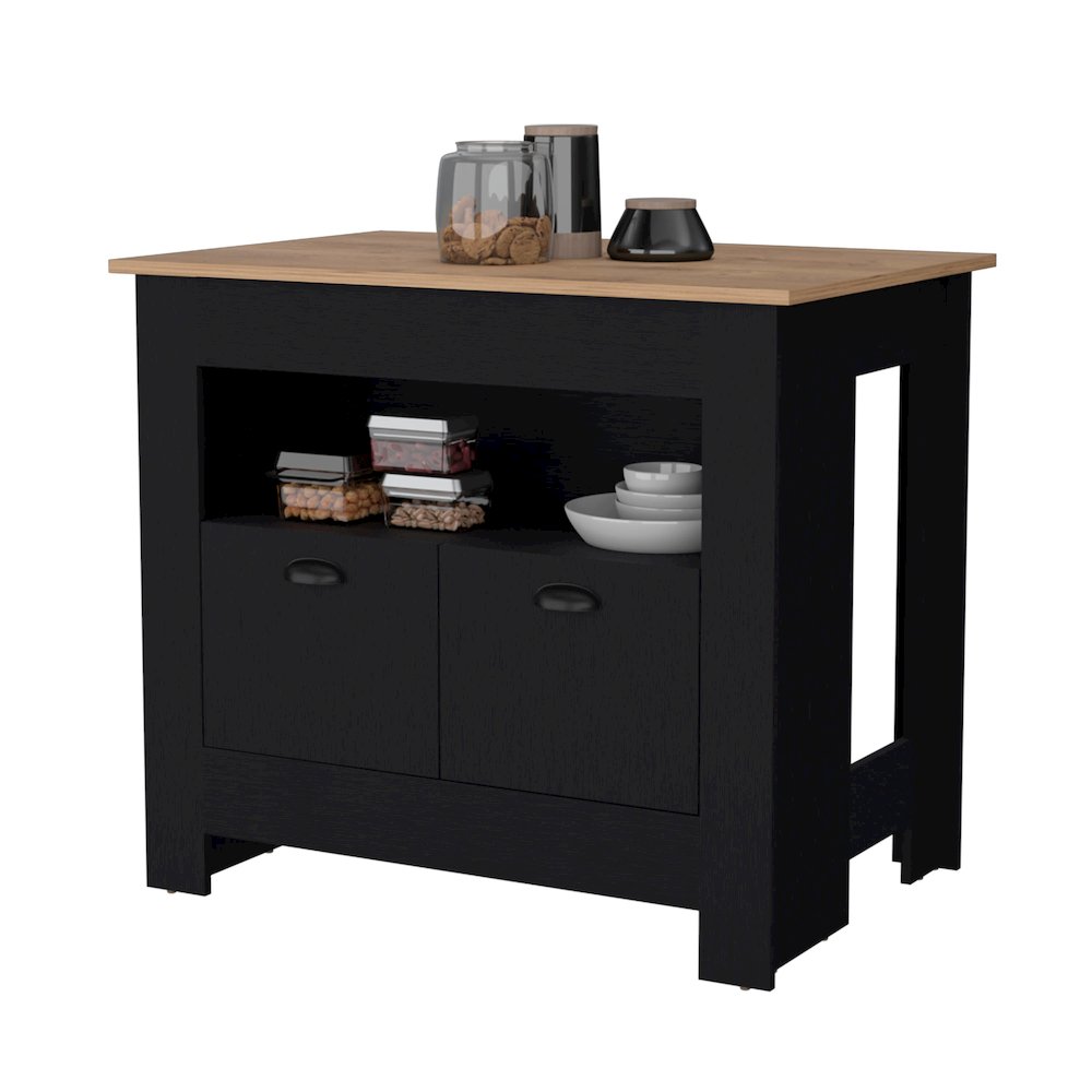 Theba Kitchen Island, whit 2 doors, 3 shelves. Picture 4