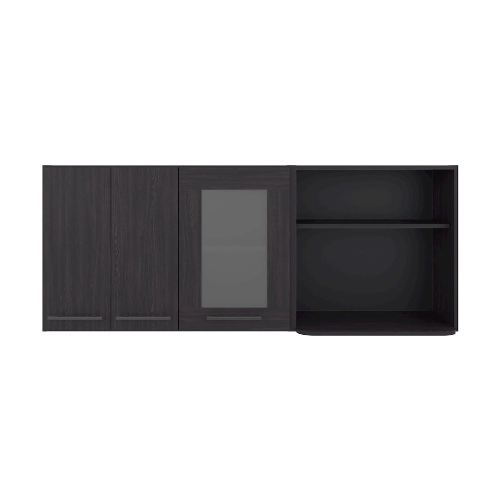 Wall Cabinet with Open Compartment, Dish Rack and Versatile Storage for Kitchens. Picture 1