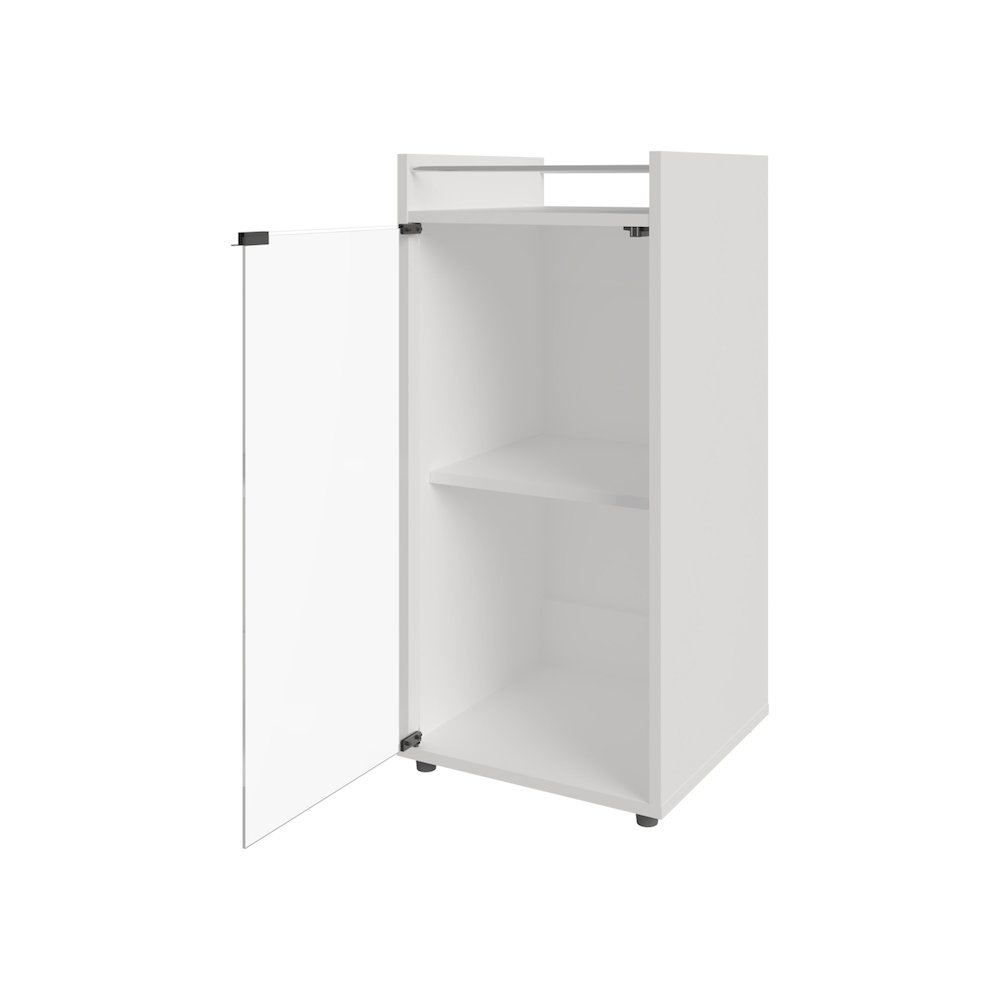 Glass Door Bar Cabinet with Shelves, White. Picture 6