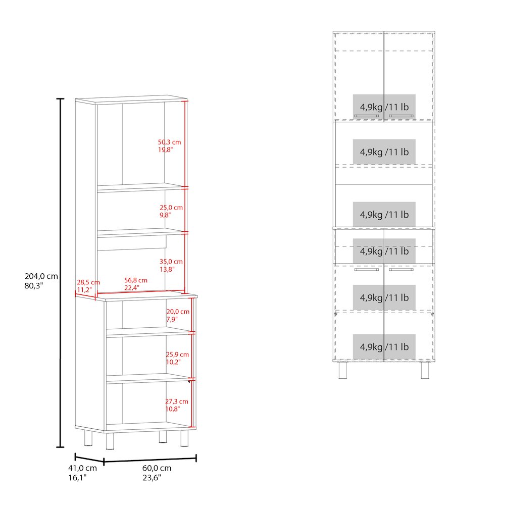 Bullhead City Kitchen Pantry with Open Storage and 4 Doors. Picture 2