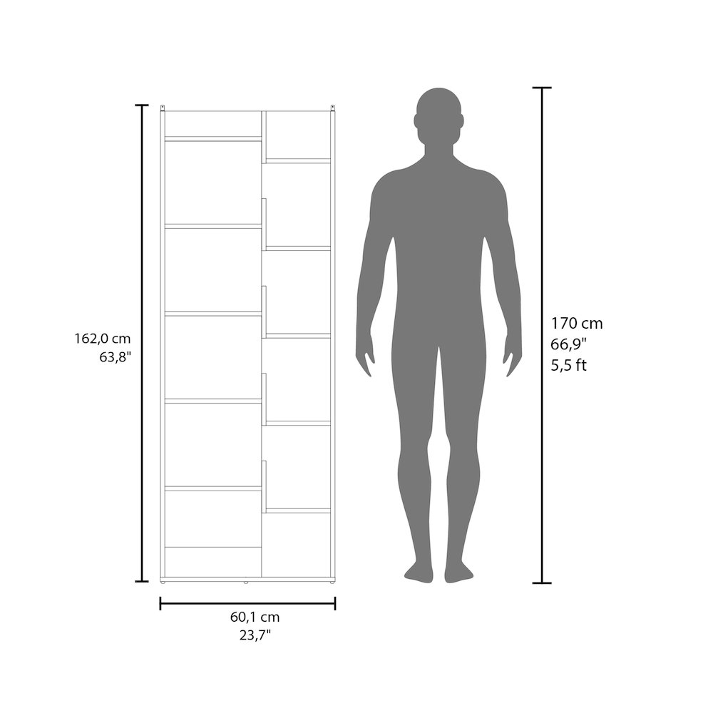 Perry Bookcase in Melamine with Open Storage, White. Picture 6
