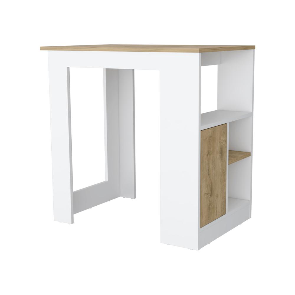 Culver Kitchen Island with Storage Shelves and Single Door Cabinet. Picture 1