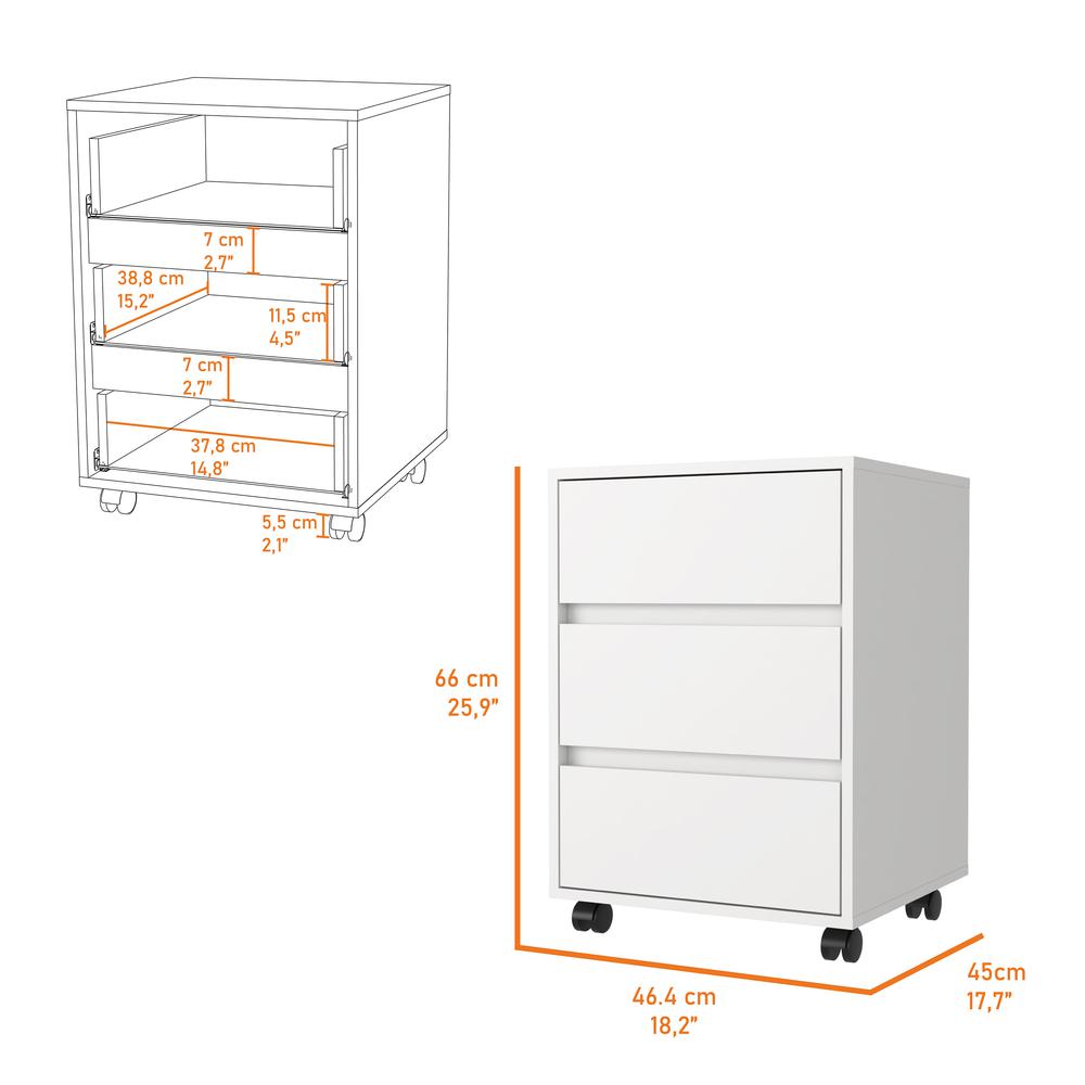 Vienna 3 Drawer Filing Cabinet. Picture 3