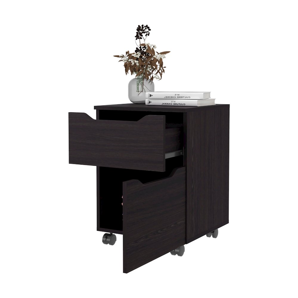 Newriver Nightstand with 1 Door and 1 Drawer , Wengue. Picture 8