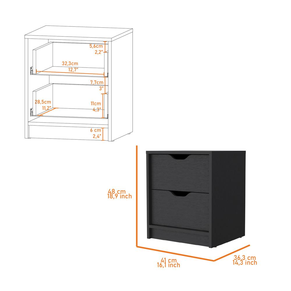 Dillon 2 Drawers Nightstand. Picture 3