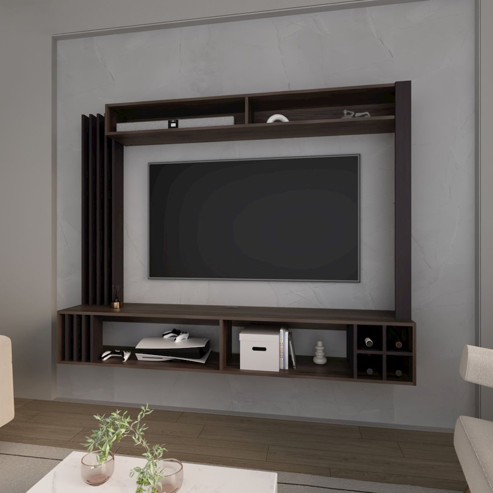 Franklin Entertainment Center with Open Storagand Storage Wine , Wenge. Picture 6
