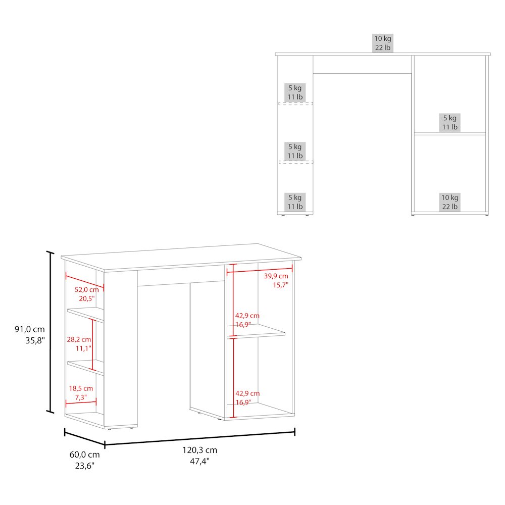 Vernon Kitchen Island with 1 Door and Open Storage, White and Natural Oak. Picture 2