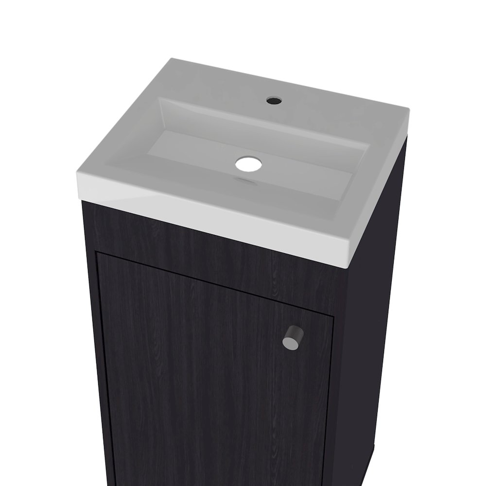 Oracle Bathroom Vanity, Single Door, Two Storage Shelves, Wengue Finish. Picture 5