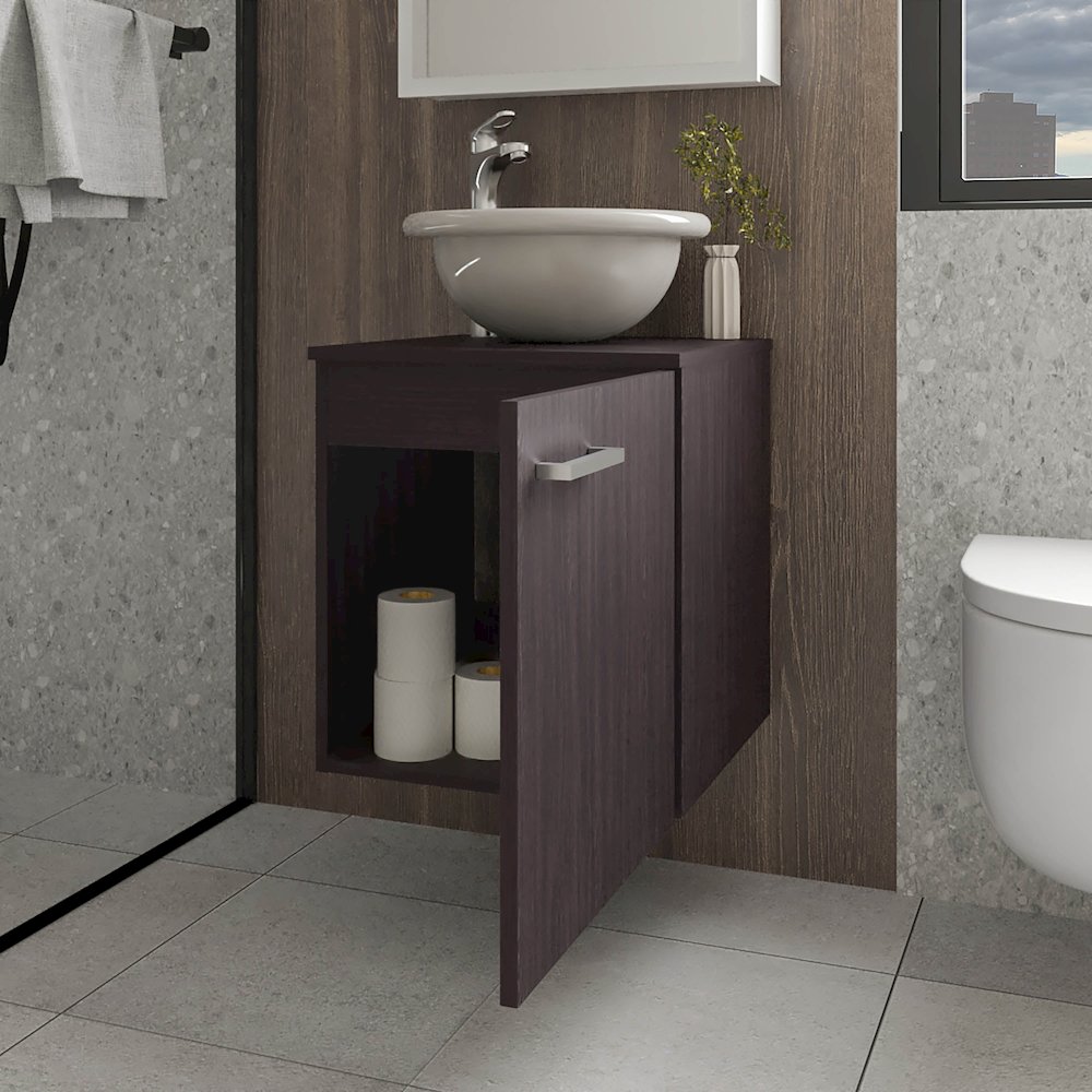 Pirtleville  Bathroom Vanity with Integrated Sink and Faucet, Wengue. Picture 3