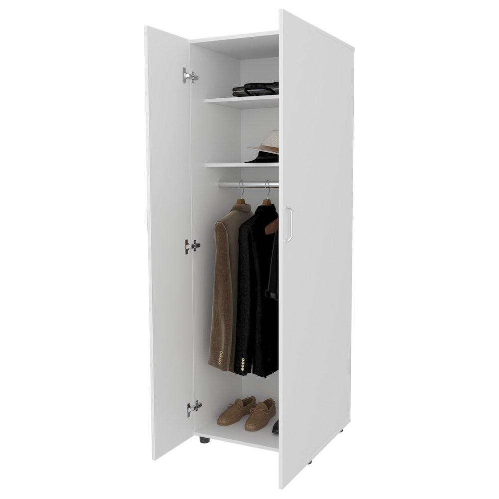 Pisinemo Armoire with 2 Doors and Hanging Rod, White. Picture 5