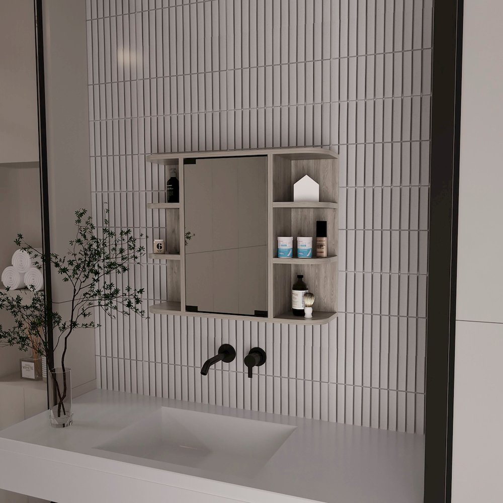 Valdez Medicine Cabinet Light Gray. Picture 6