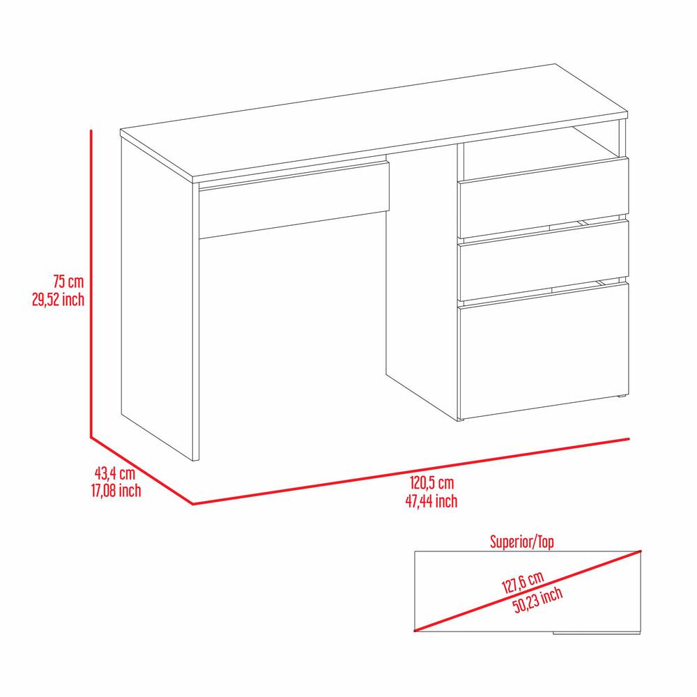 Louisiana Computer Desk with three drawers. Picture 5