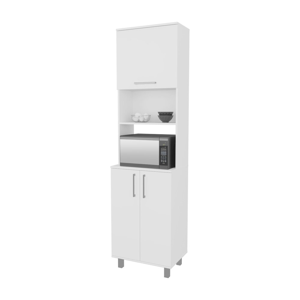 Kayenta Kitchen Pantry with 2 Pneumatic Door, Open Storage, and Bottom Cabinet. Picture 8