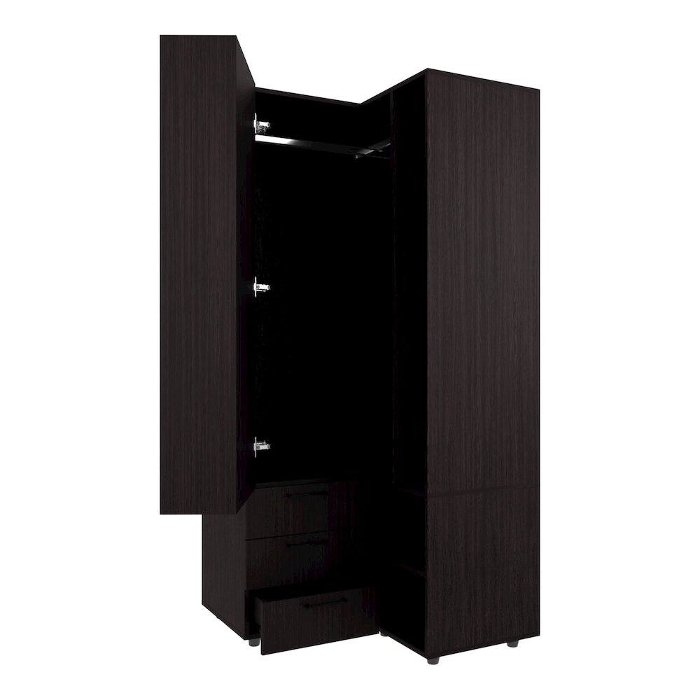 Thatcher Armoire- wardrobe, shoe storage, Open Storage and 2 - drawer, Wenge. Picture 3