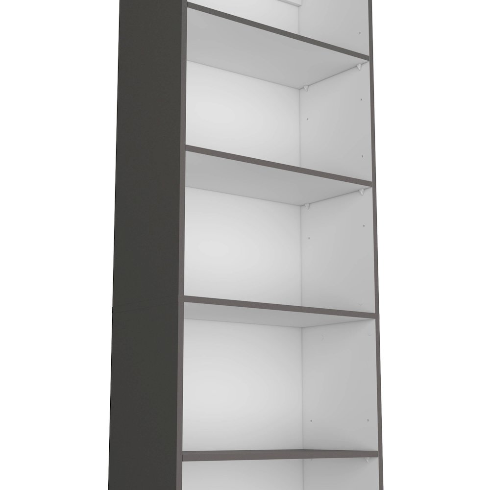 Sutton 4 Shelves Bookcase with Modern Storage Shelves, Matt Gray / White. Picture 7