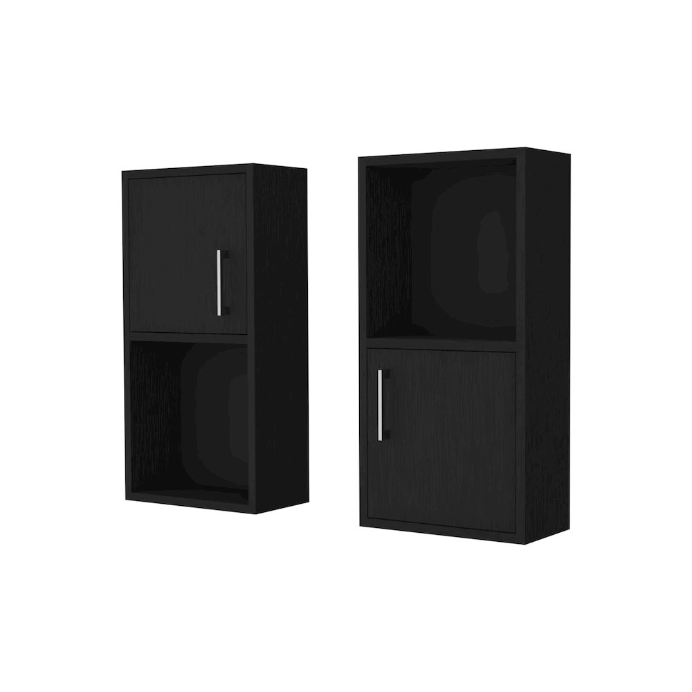 Dixie 2 bathroom medicine cabinets with storage with open shelf, Wenge. Picture 1