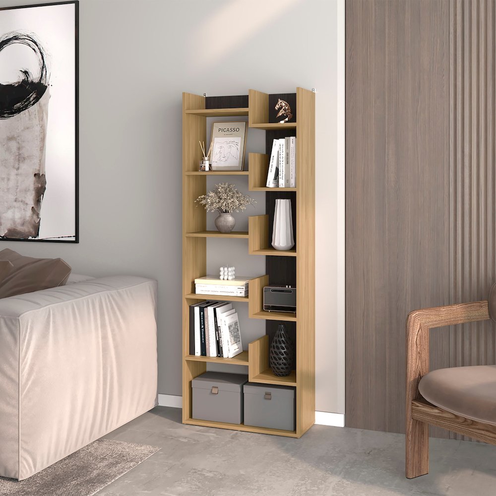 Perry Bookcase in Melamine with Open Storage, White. Picture 3