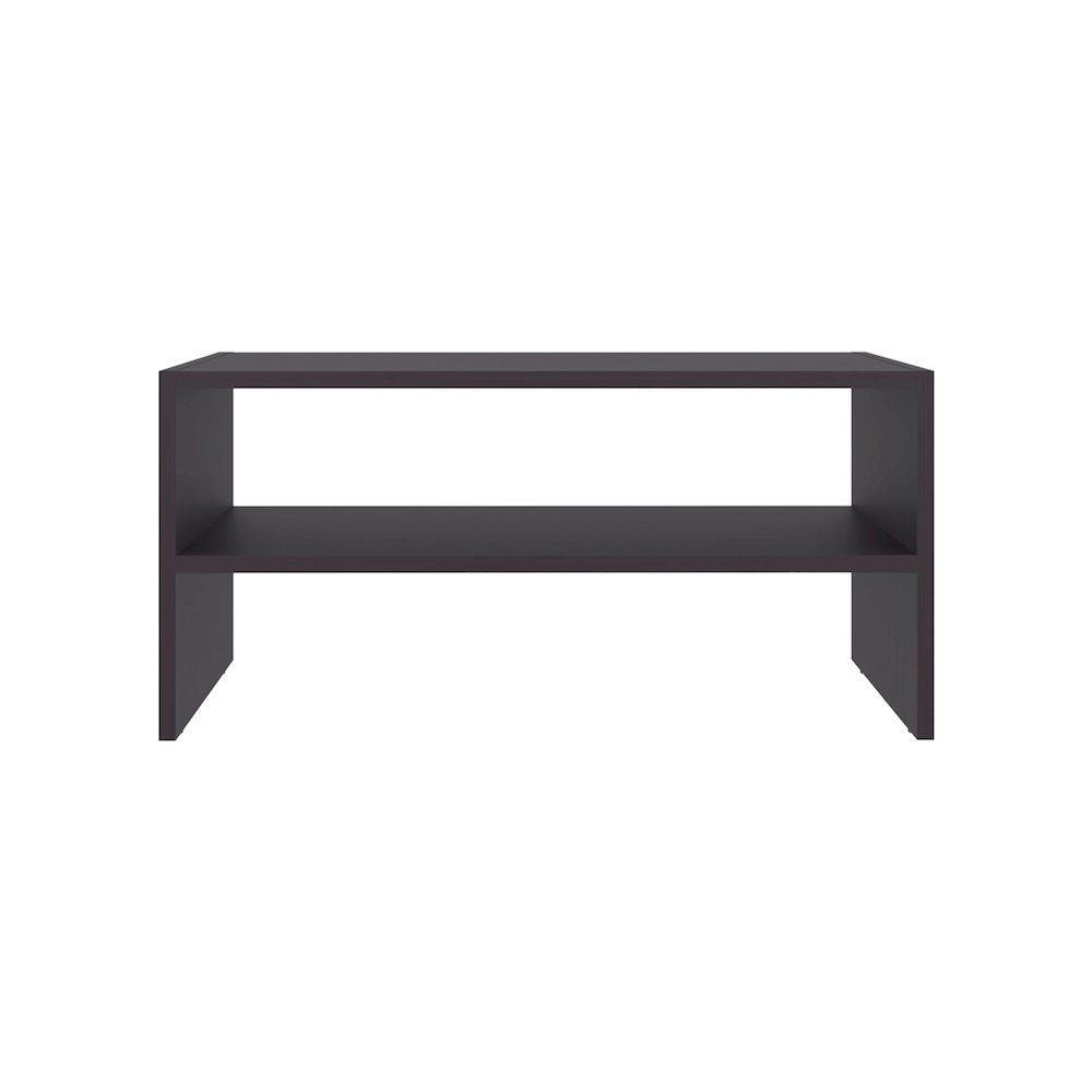 Norris shoe rack in melamine with 2 shelves,Wenge. Picture 1