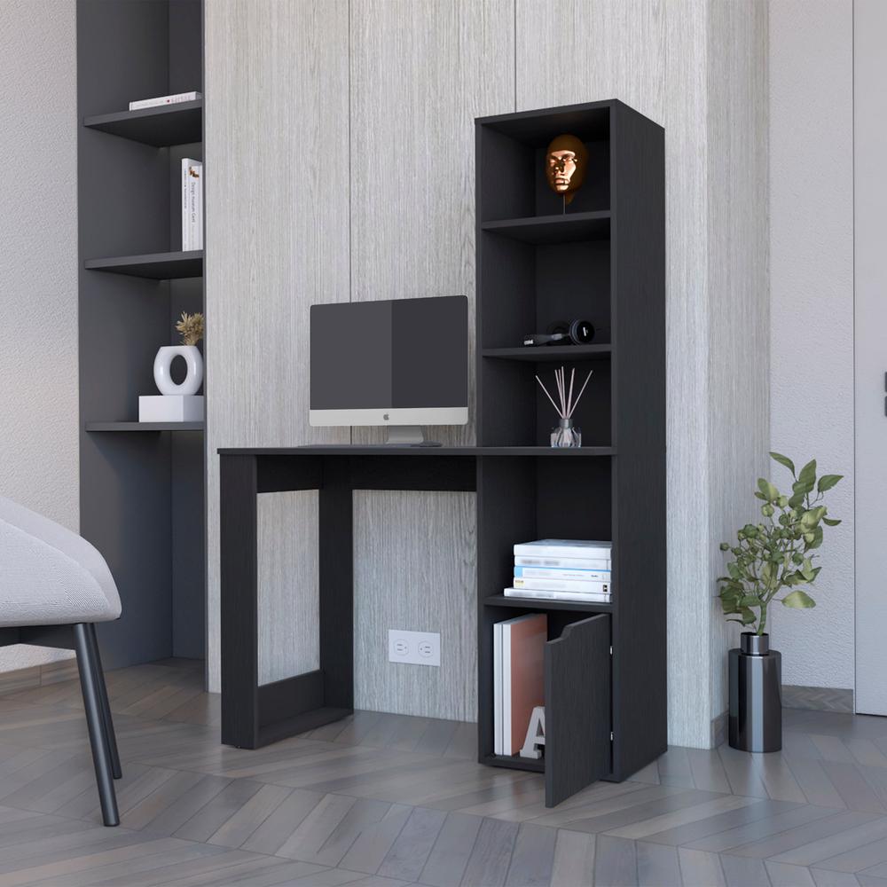 Anson Computer Desk with 4-Tier Bookcase and 1-Door Cabinet. Picture 3