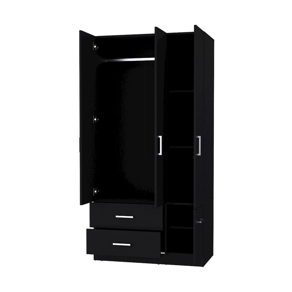 Douglas Armoire in melamine, two drawers, hanging rod and 4 doors.. Picture 3