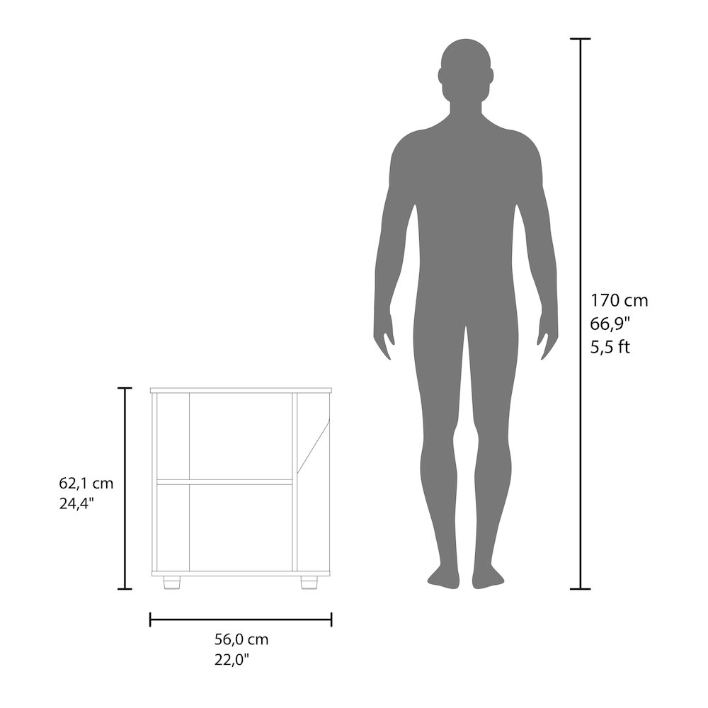Under Sink Storage Cabinet for Pedestal Sink, White and Natural Oak. Picture 6