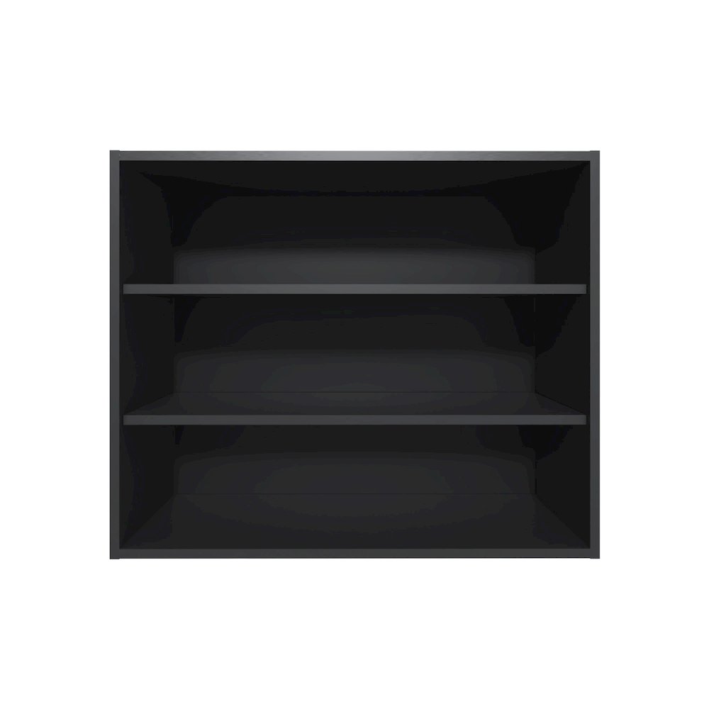 Chinle Wall Cabinet in Melamine with Open Storage, Wenge. Picture 1