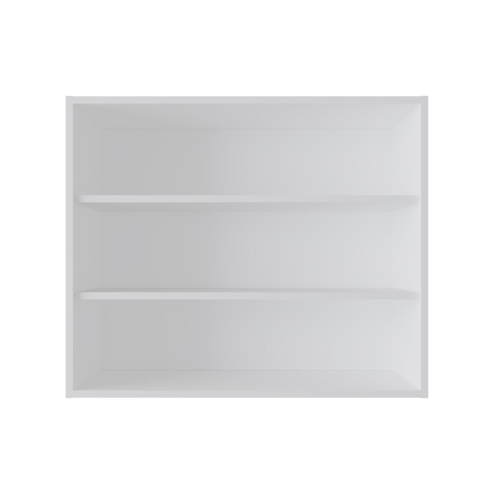 Chinle Wall Cabinet in Melamine with Open Storage, White. Picture 4