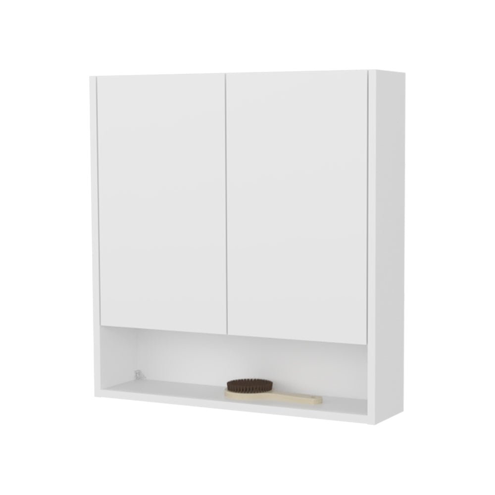 Wall-Mounted Medicine Cabinet, Two Doors, Three Interior Shelves,  White. Picture 1