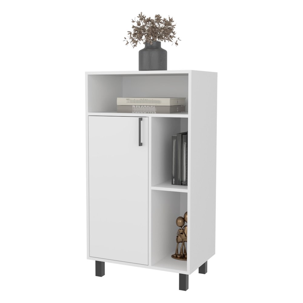 Wengewater Cabinet with Open Storage and 1 Door, White. Picture 5