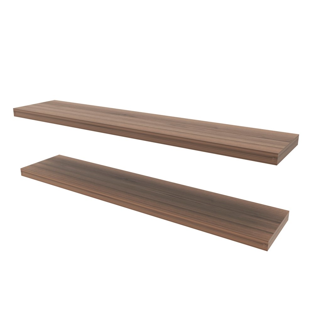 Greer Floating Shelf in Melamine x2, Light Brown. Picture 1