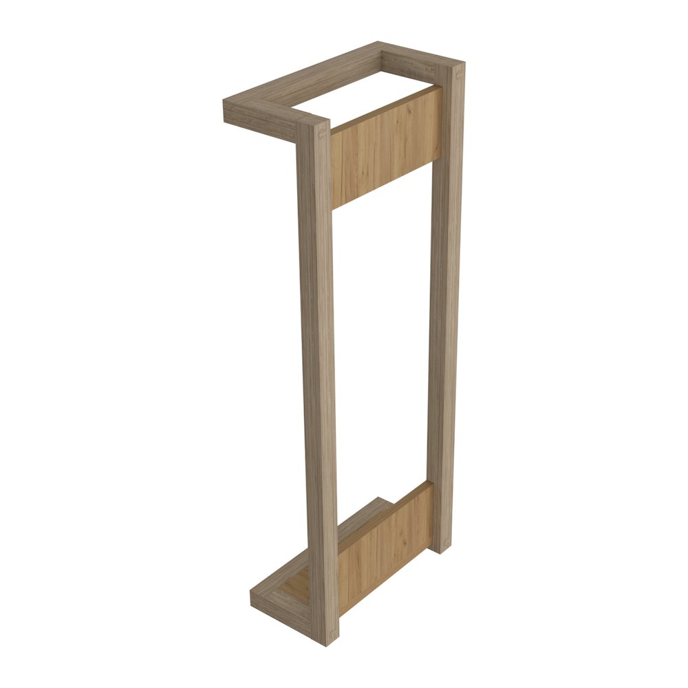 Towel Rack, wall-mounted design, open vertical frame, Natural Oak. Picture 1