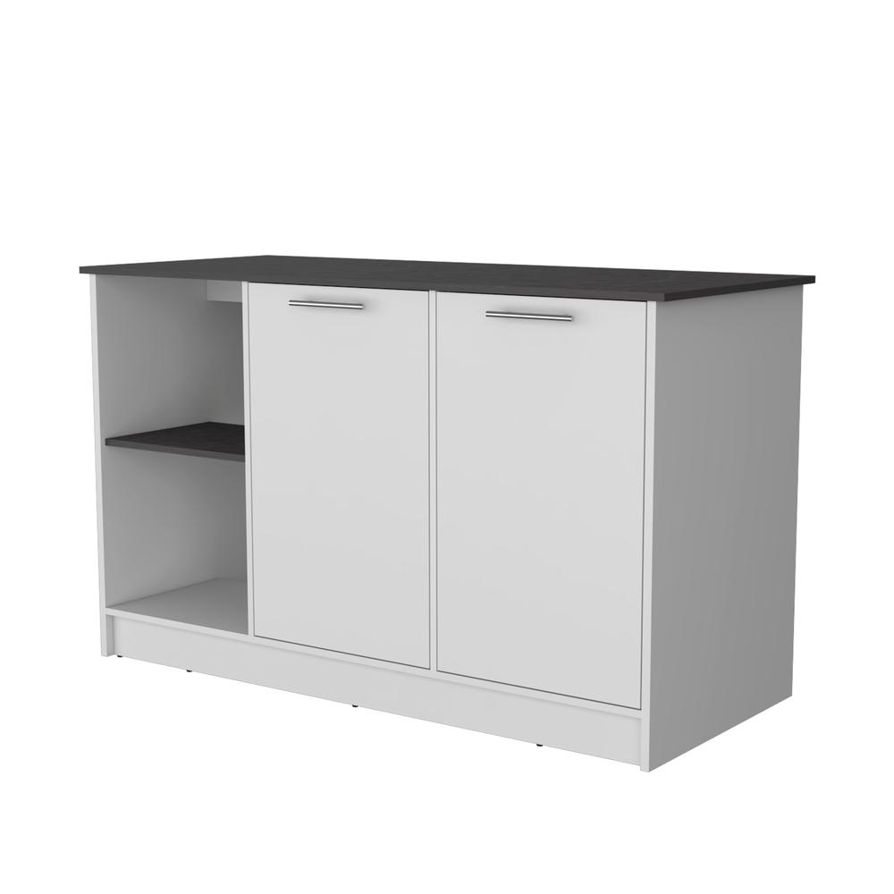 Mercury Kitchen Island with spacious Countertop, Double Door Cabinets. Picture 1
