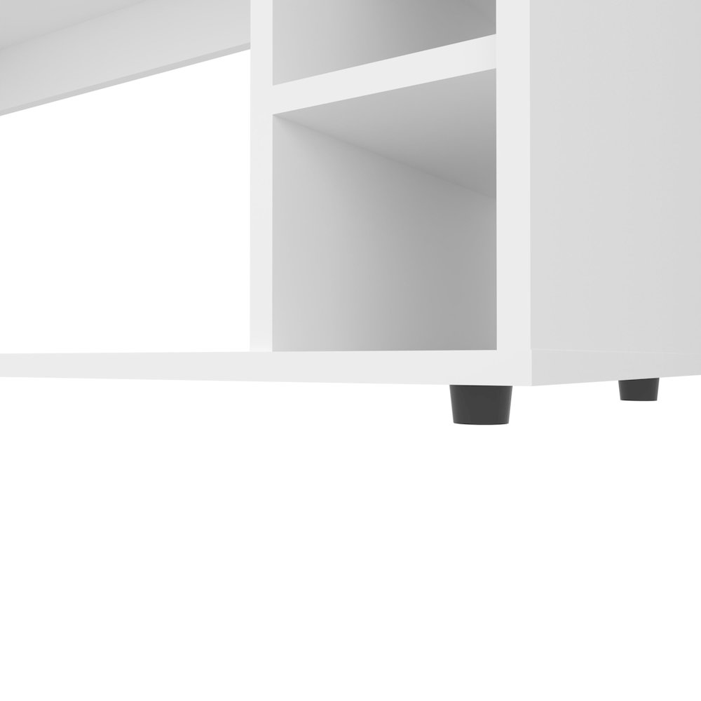 Mayo TVStand for 70" Screen with Open Storage and Melamine Finish, White. Picture 7