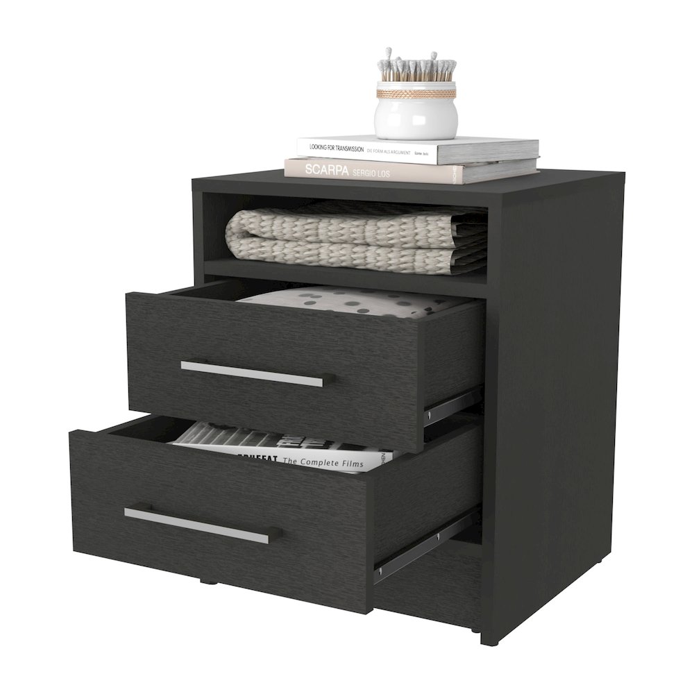 Eastover Nightstand 2.0 in melamine with two drawers. Picture 4