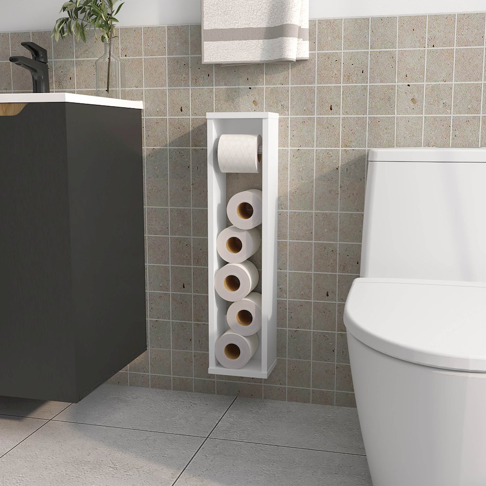 Supai Toilet Paper Holder in Melamine, White. Picture 7