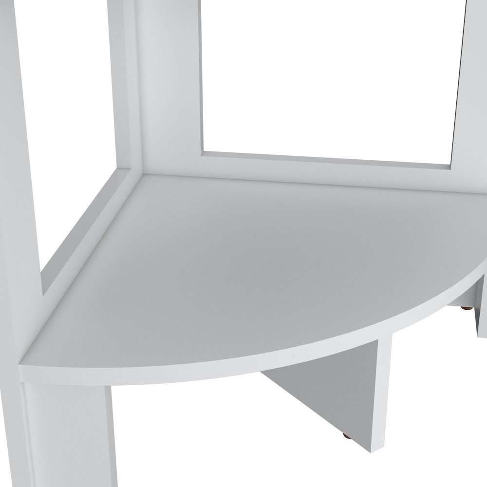 Gisela Corner Shelf With Three Shelves,White. Picture 4
